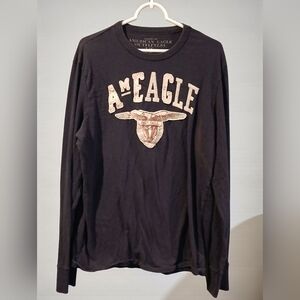 Y2k American Eagle Mens Atheletic Fit Blue Embroidered Patch Large Grunge 2010s